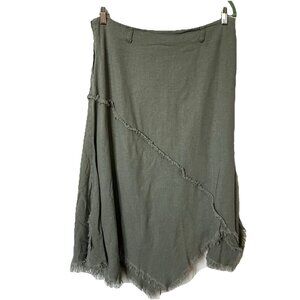 Y2K  V London Midi Skirt Womens Gray Fringe Asymmetrical Fairy Grunge Whimsigoth